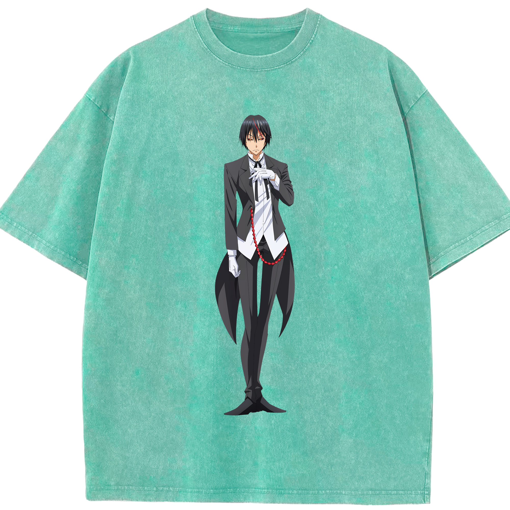 （画像用） 転スラ Regarding Reincarnated to Slime 綿100% ヴィンテージ風 半袖Tシャツ（フロントプリント）